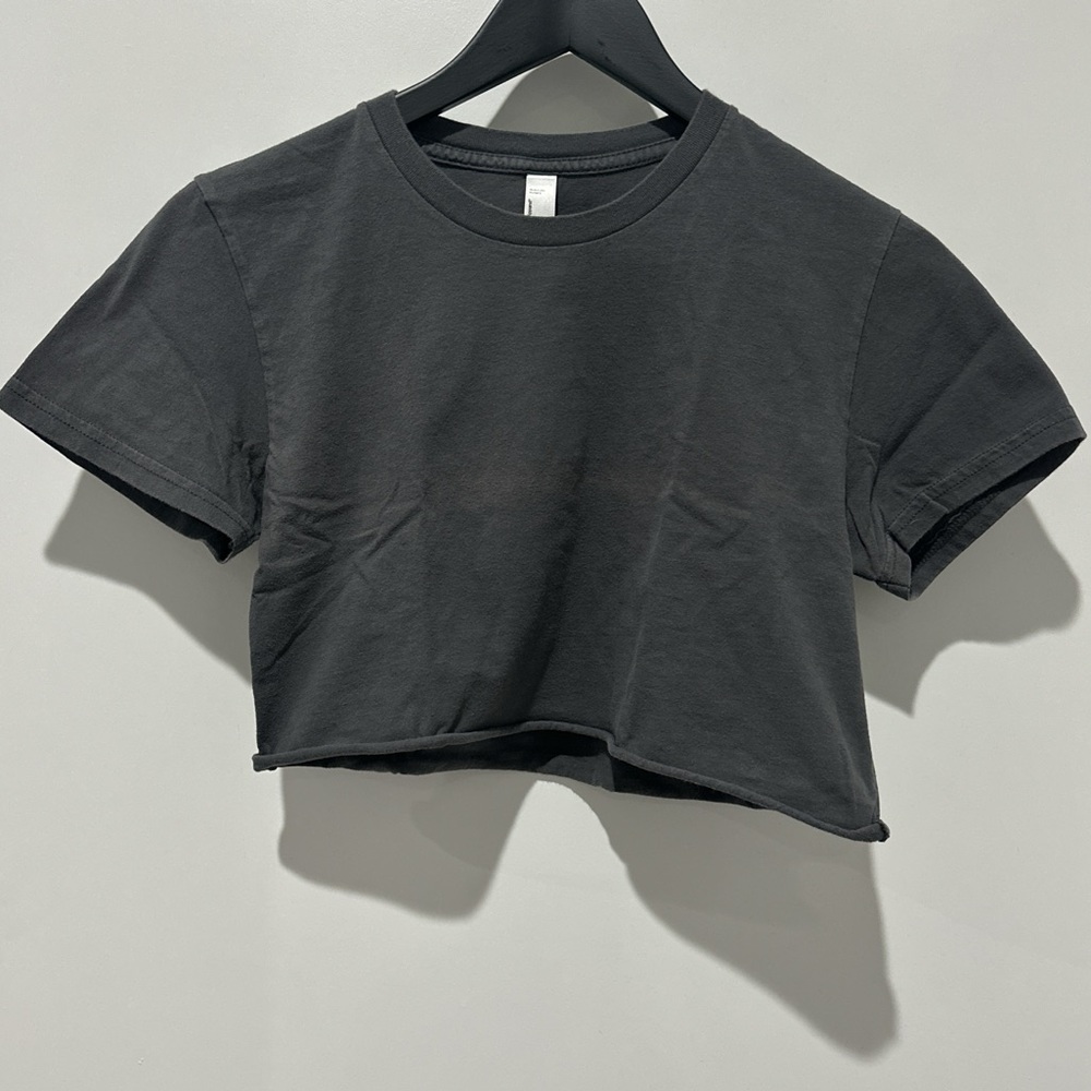 AMERICAN APPAREL GRAY CROP TEE